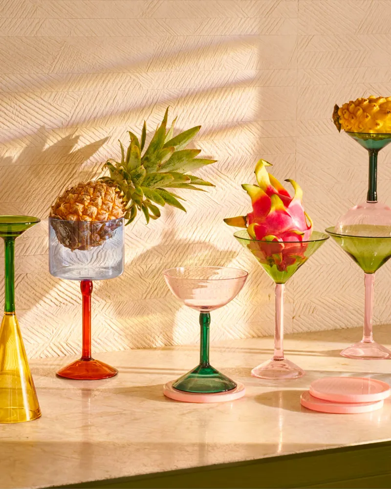 Set 2 coppe da cocktail vetro borosilicato