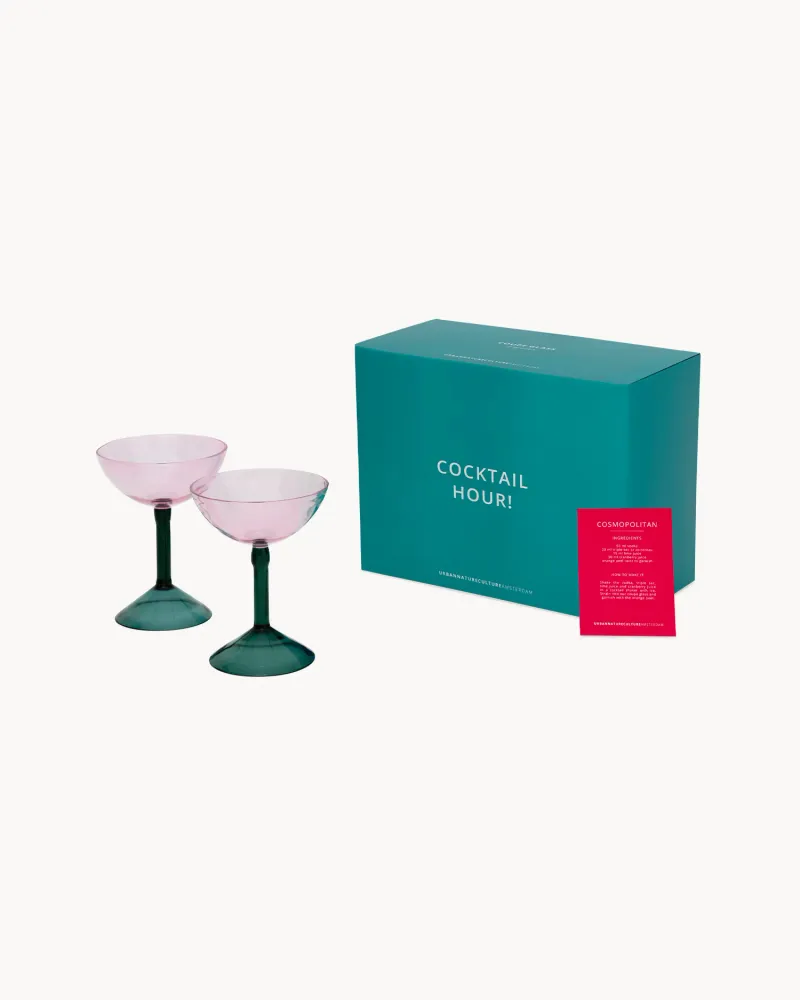 Set 2 coppe da cocktail vetro borosilicato