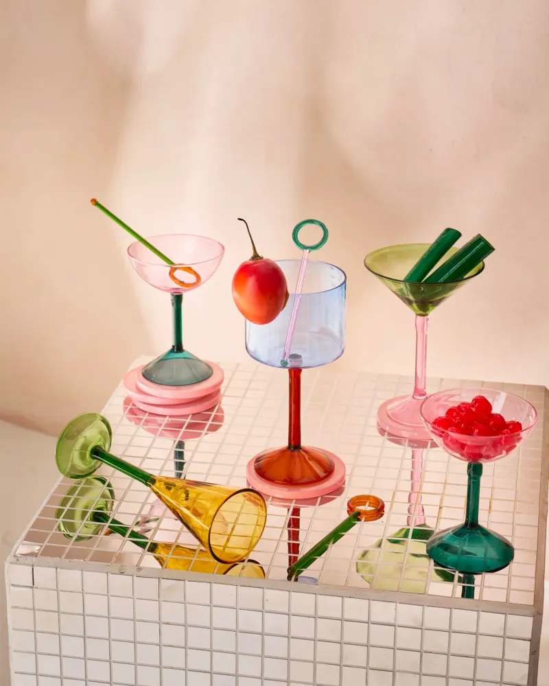 Set 2 coppe da cocktail vetro borosilicato