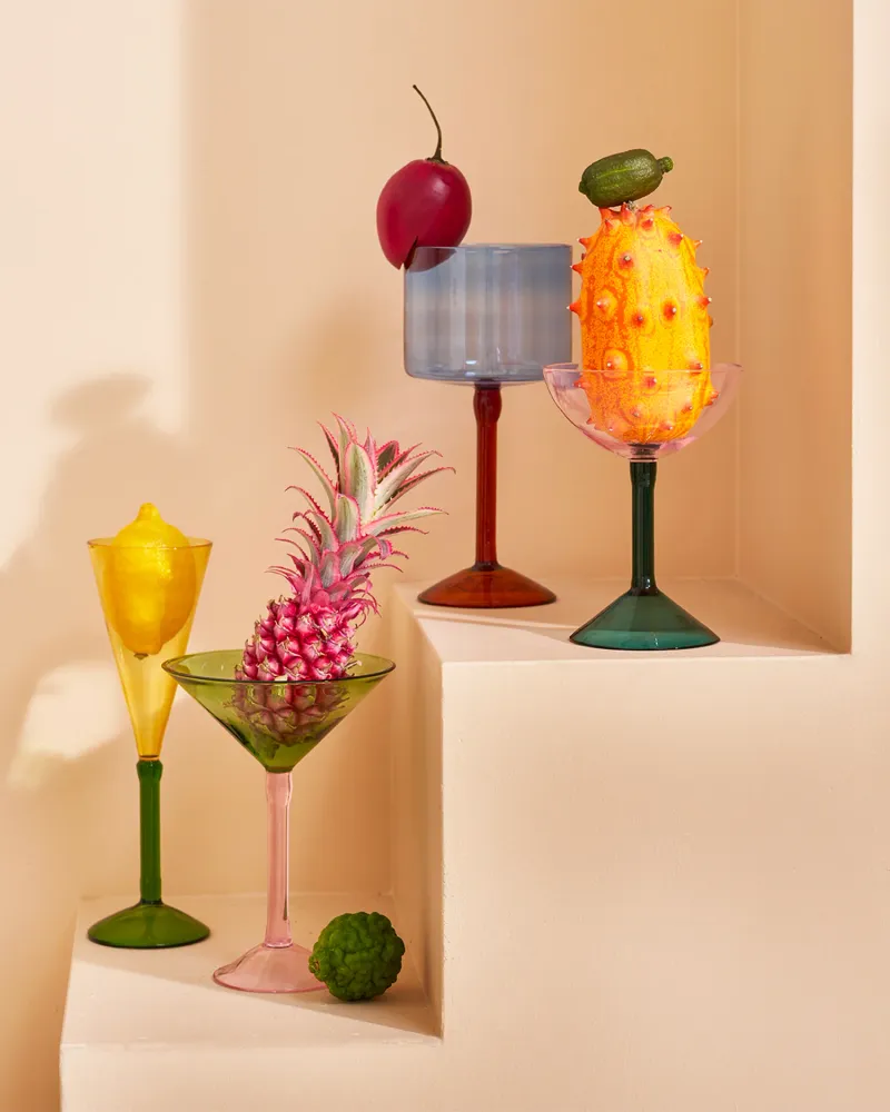 Set 2 coppe da cocktail vetro borosilicato
