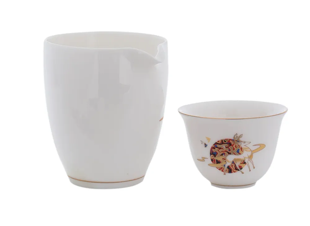 Set per cerimonia del tè (9 pezzi) # 91036, porcellana: teiera 225 ml, gundaobey 210 ml, teamesh, sei tazze 60 ml.