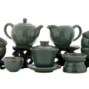 Set per cerimonia del tè (10 pezzi) # 91039, porcellana: teiera 220 ml, gaiwan 130 ml, gundaobey 210 ml, teamesh, sei tazz...