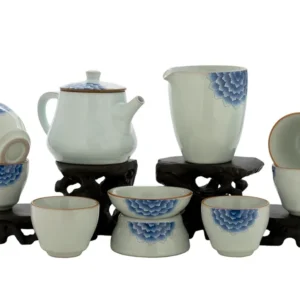 Set per cerimonia del tè (9 pezzi) # 91054, porcellana: teiera 225 ml, gundaobey 210 ml, teamesh, sei tazze 60 ml.