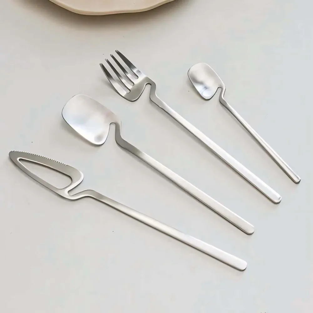 Set di posate acciaio inossidabile minimalista-Set di due