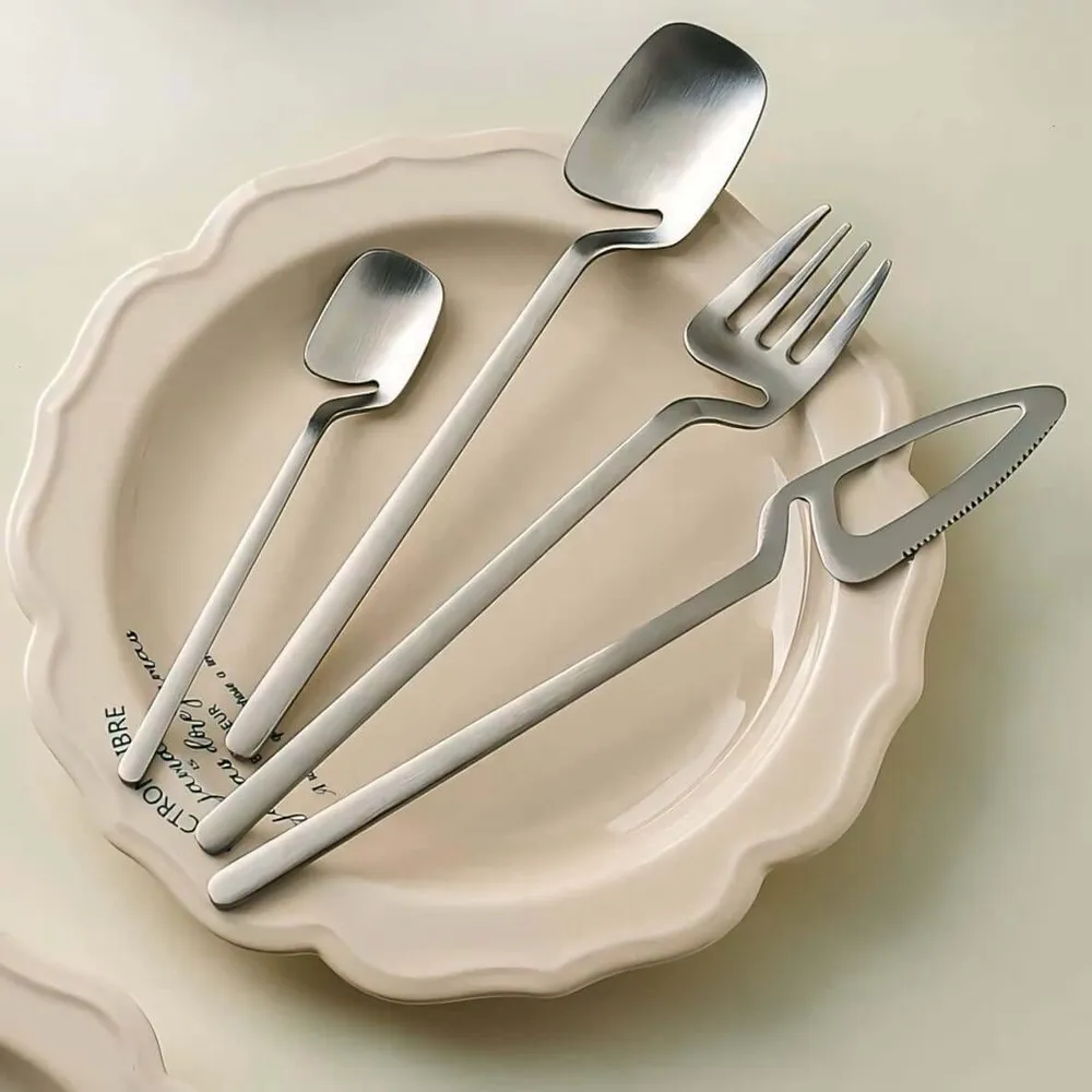 Set di posate acciaio inossidabile minimalista-Set di due
