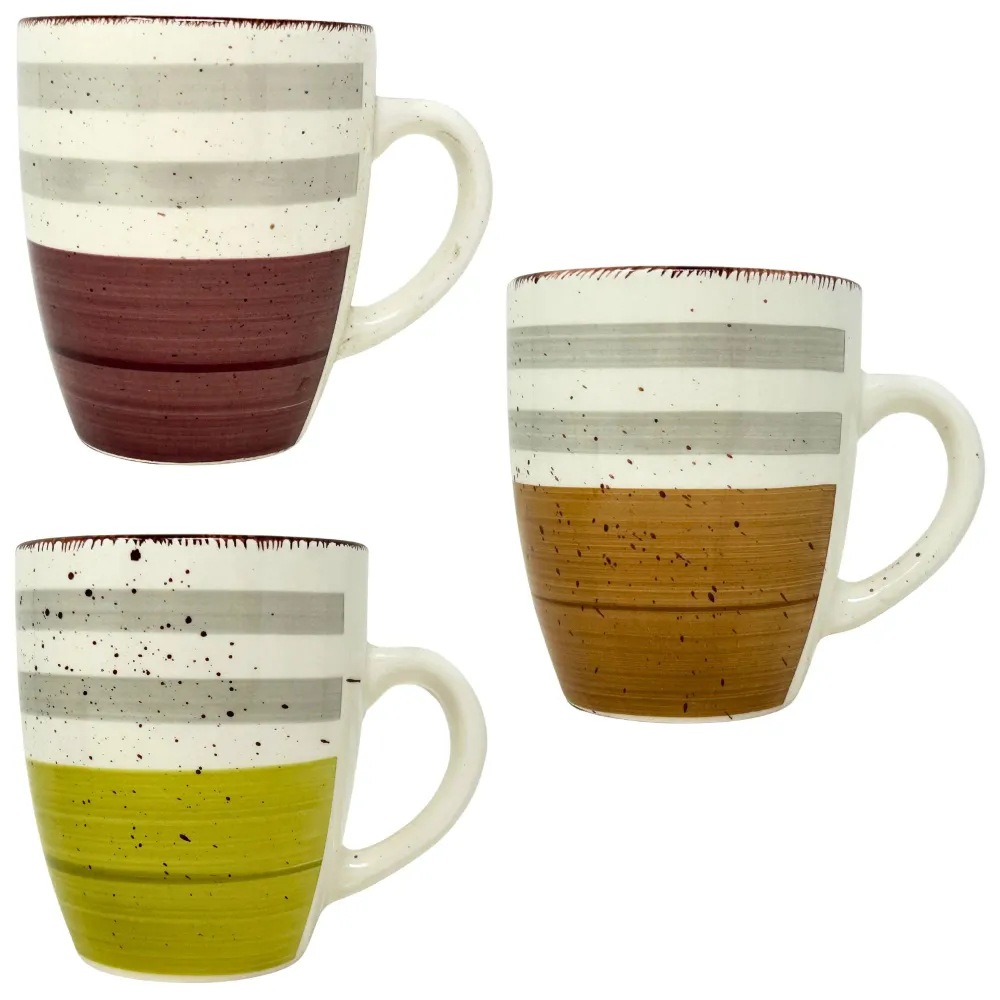 Set di 3 Tazze da Colazione 300ml - Mirra | Stile e Comfort Ogni Sorso