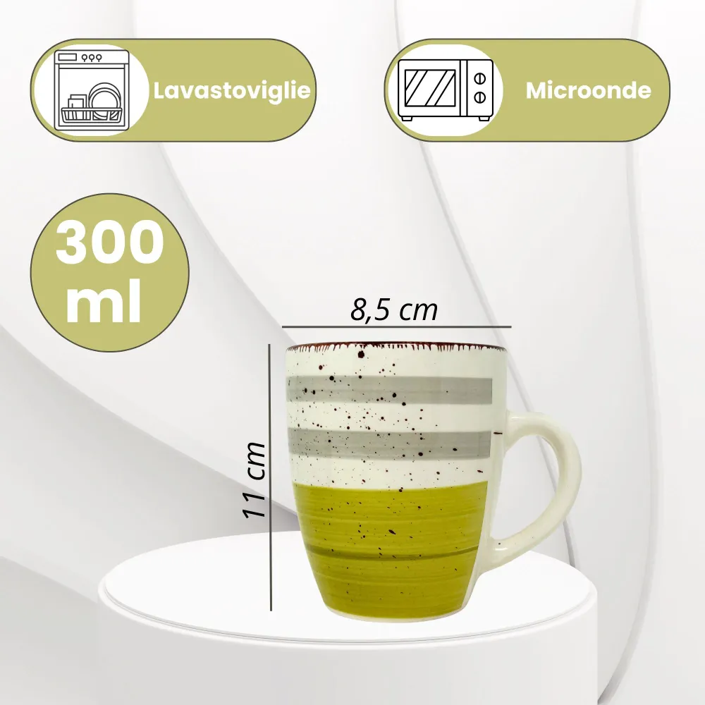 Set di 3 Tazze da Colazione 300ml - Mirra | Stile e Comfort Ogni Sorso