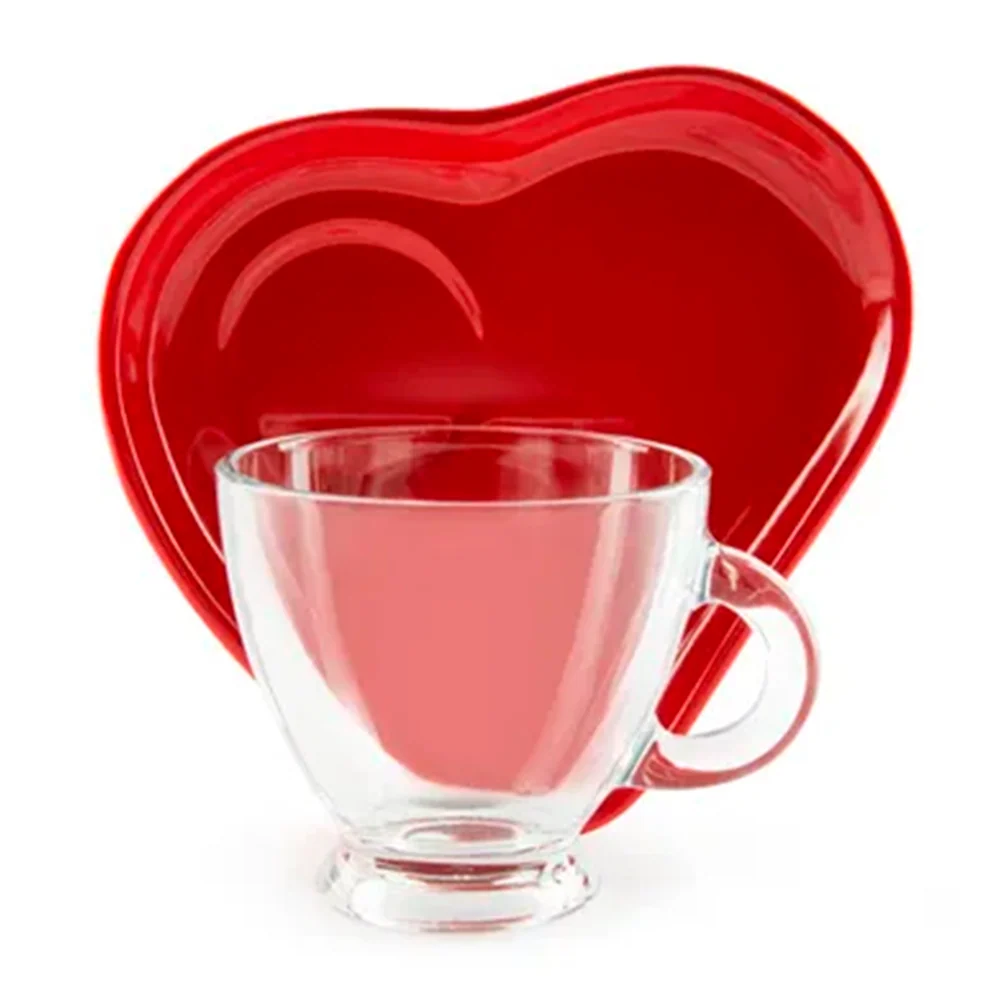 Set 2 tazze con piattini HEART