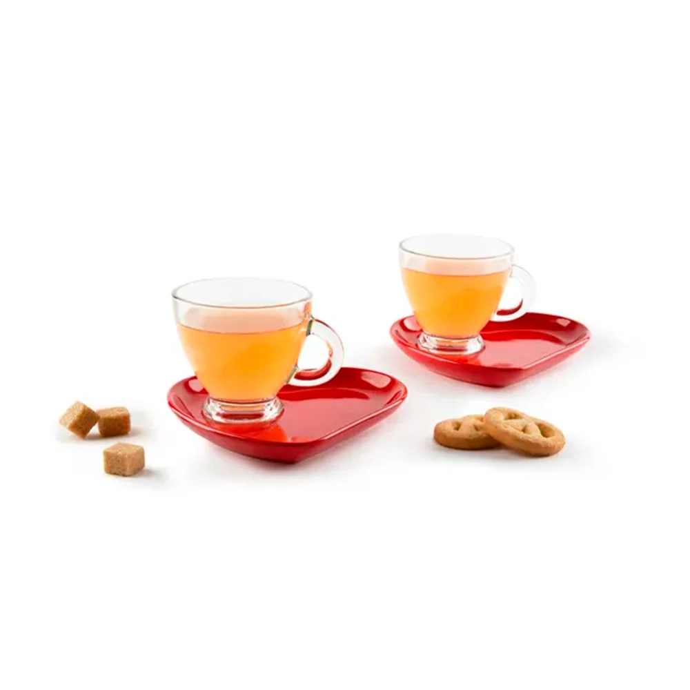 Set 2 tazze con piattini HEART