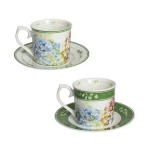 Set 2 Tazze Flora Brandani New Bone China – Tazze Eleganti Floreali per Tè e Colazione