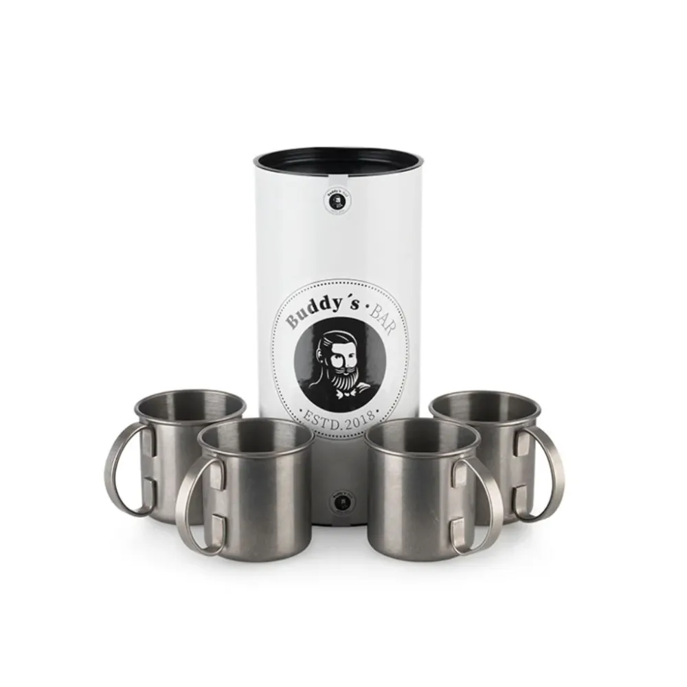 SET DI 4 TAZZE MOSCOW MULE - 450 ml, acciaio inossidabile antico