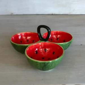 Set di tre ciotole dal design forma di anguria