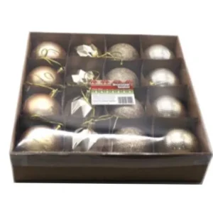 Sfera 6cm 16 pezzi champagne