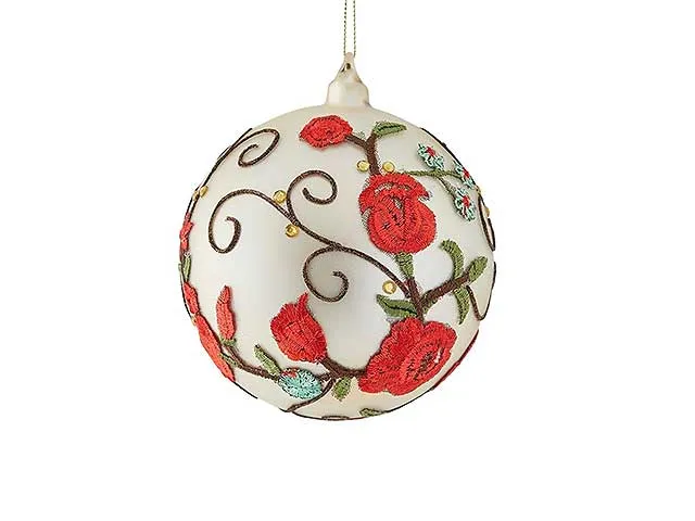 Sfera floreal vetro d12cm champagne 677684,14