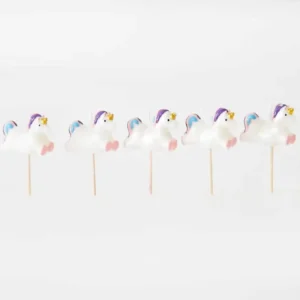 Smiling Faces - Candele per torte - Decorazioni per cupcake - Unicorno - 5 pezzi