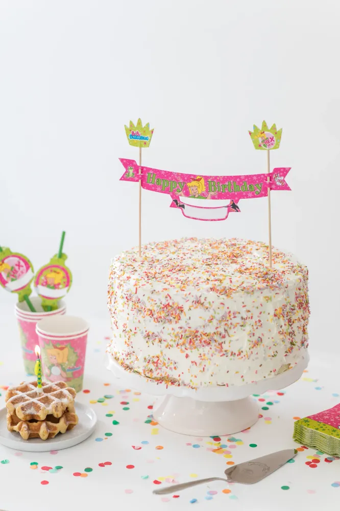 Striscione per torta con campo del nome Bibi Blocksberg, decorazione per torta
