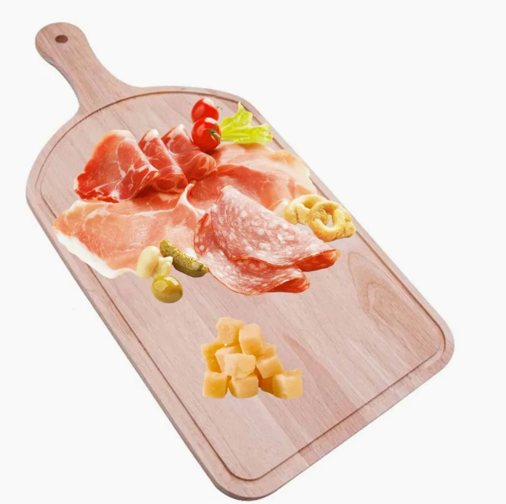Tagliere legno 46x22,5 cm con manico – Perfetto per apertivi e antipasti