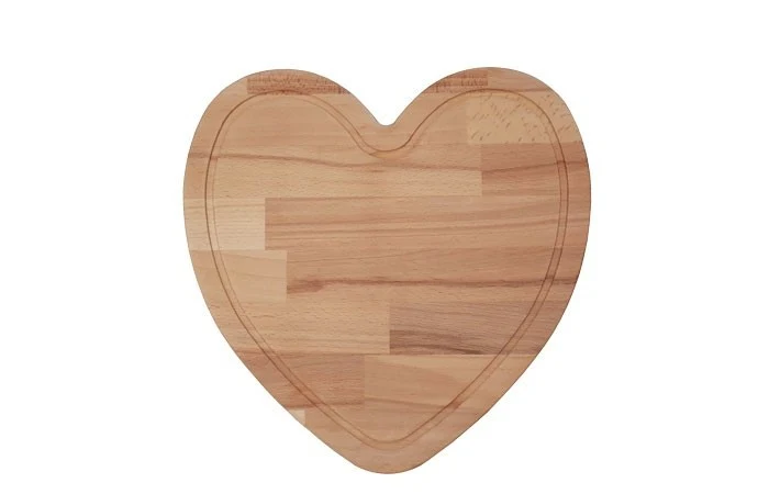 Tagliere/Vassoio faggio naturale forma di cuore
