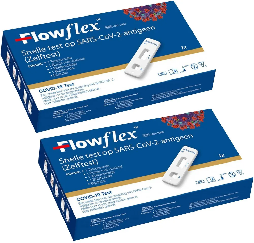 2x Tampone Rapido Nasale Covid-19 Test Antigenico Autodiagnosi Flow Flex rileva Delta e Omicron Acon Biotech € 7.90 cad.