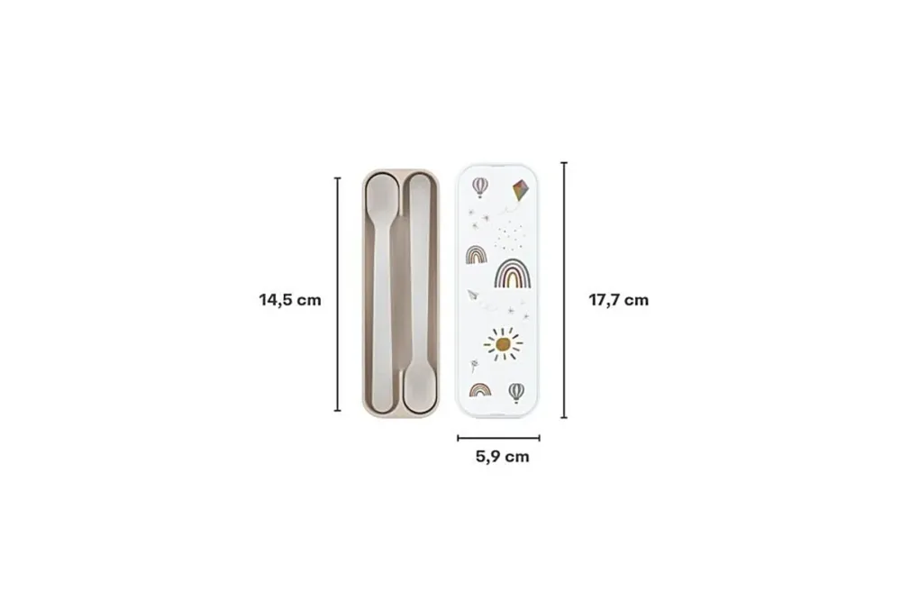 Mepal Set di posate per bambini Cucchiaio Mio Sunshine & Arcobaleno 2 pezzi