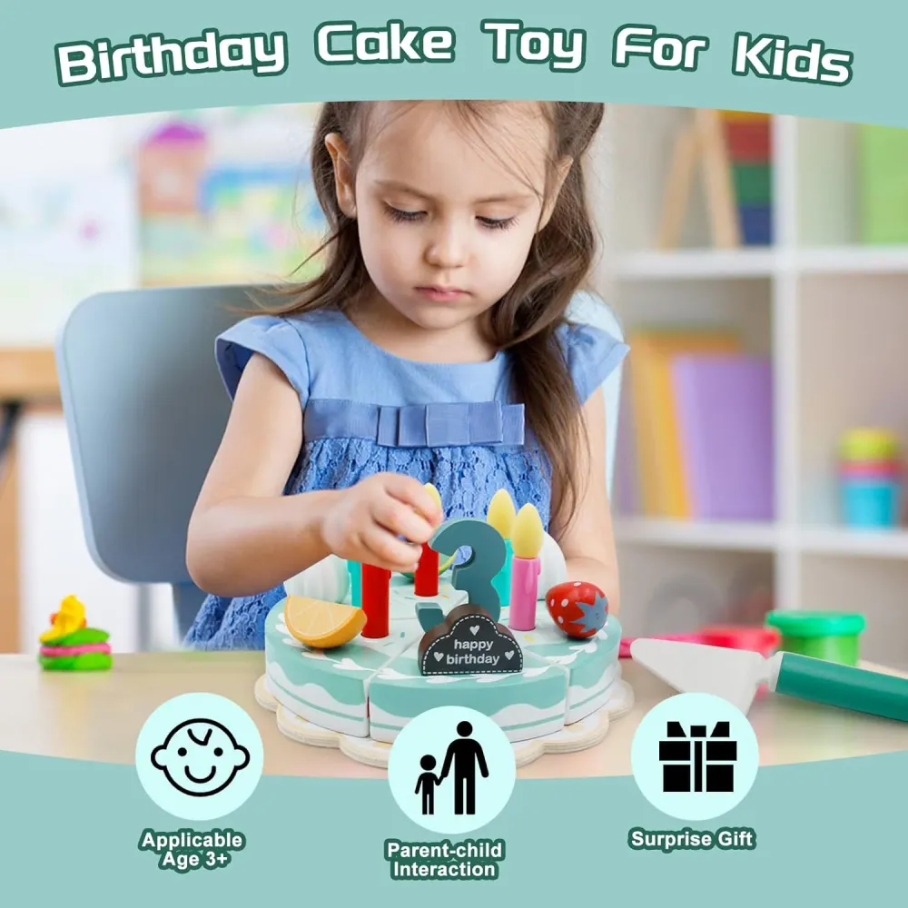 TinyChef – Istruttivo e divertente – Set da cucina legno con torta e accessori