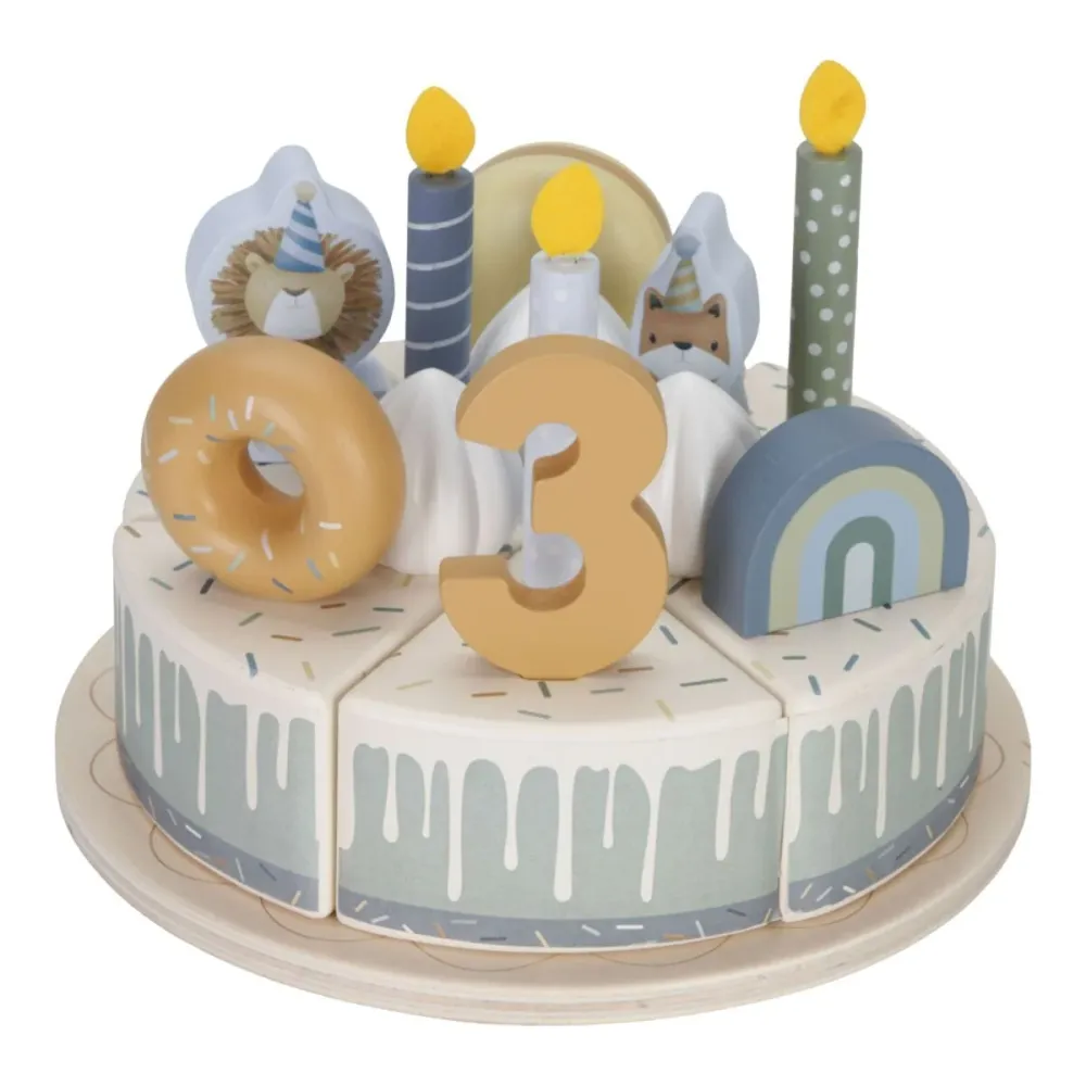 Torta di Compleanno Legno Little Dutch 26 pezzi - Azzurro