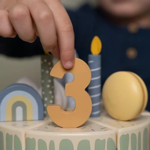Torta di Compleanno Legno Little Dutch 26 pezzi - Azzurro