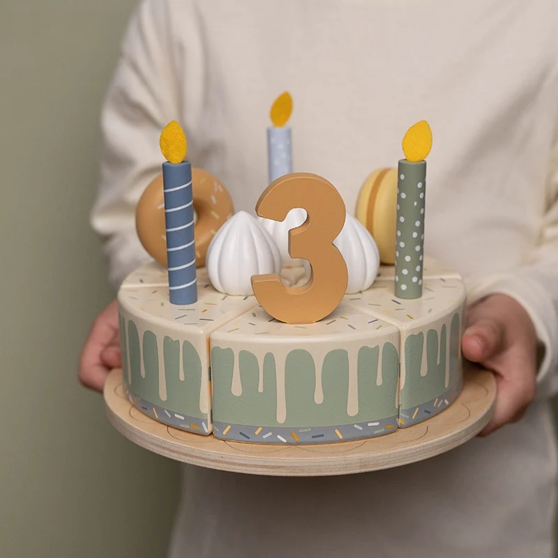 Torta di Compleanno Legno Little Dutch 26 pezzi - Azzurro