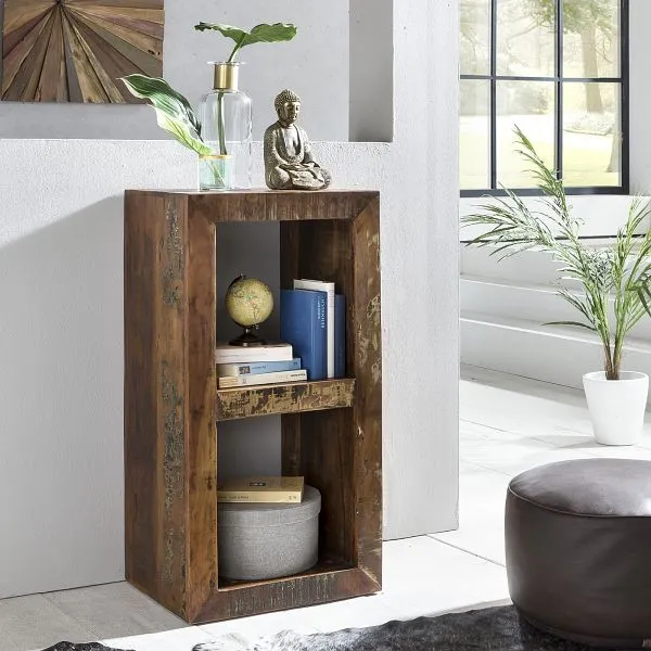 Libreria Wohnling Calcutta 45 x 35 x 90 cm con 2 livelli shabby alla moda WL5.073