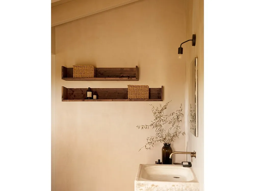Scaffale legno massello colore noce di 90cm - ONA