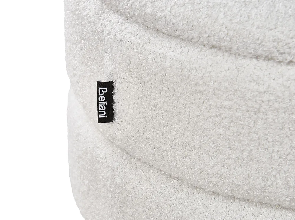Sgabello contenitore bouclé bianco OKATON