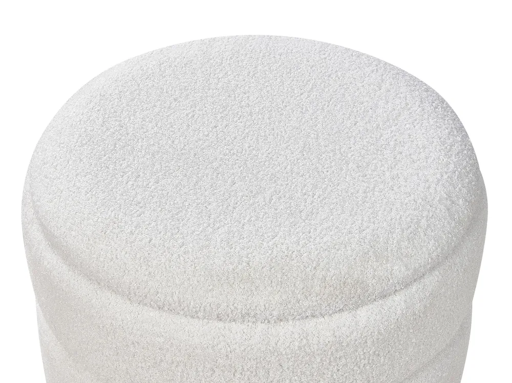 Sgabello contenitore bouclé bianco OKATON