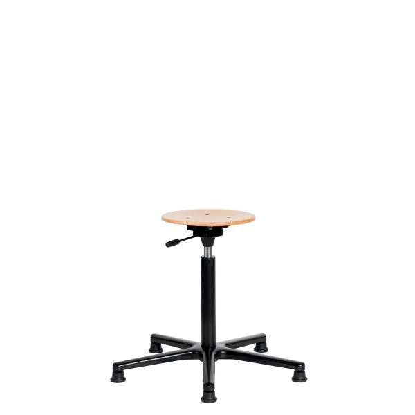 Sgabello da lavoro SOFAME NATUR con piedini altezza seduta 38-52 cm base alluminio W050010002