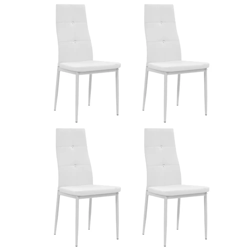 Buffet Pensile Sedie da Pranzo 4 pz Bianche Similpelle