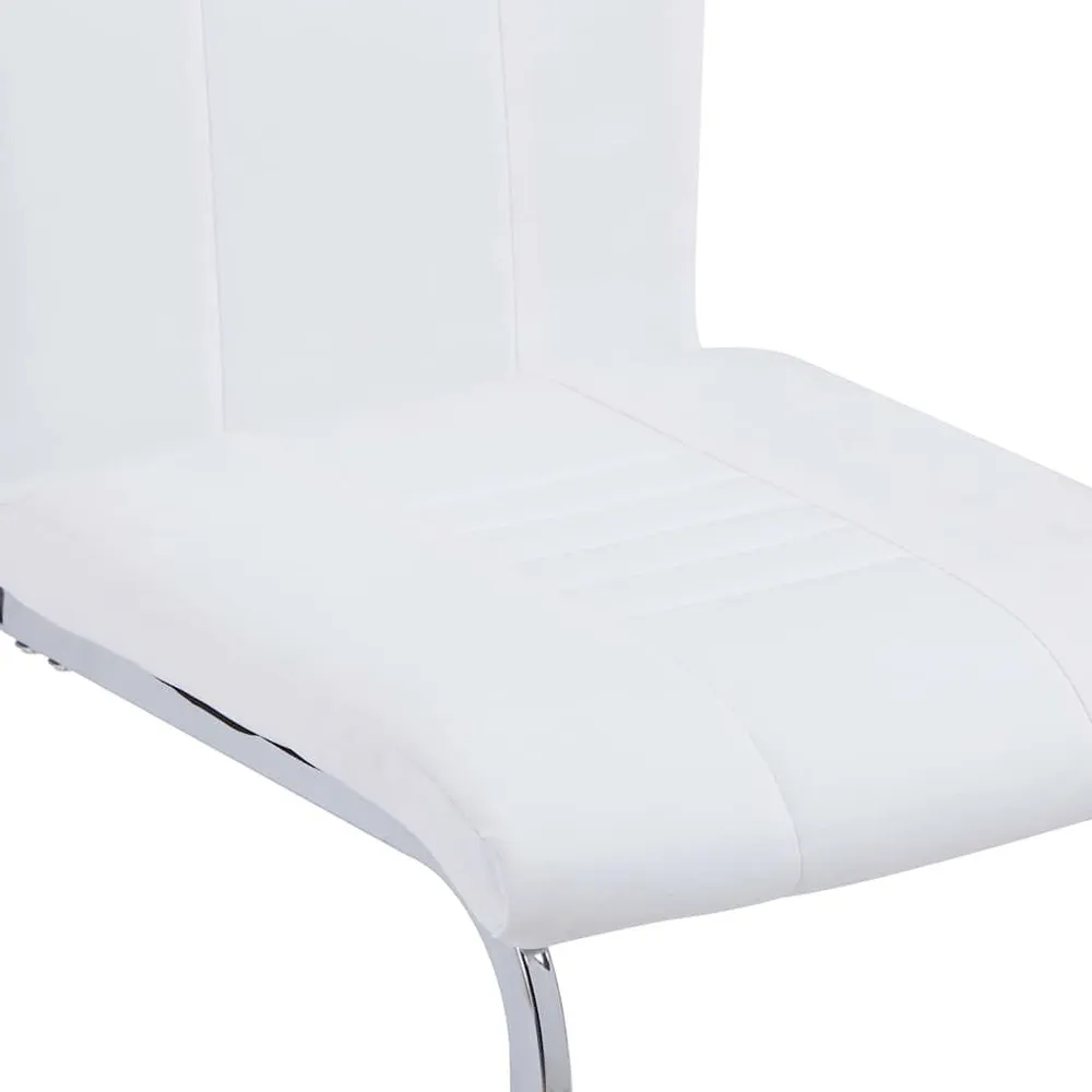 Buffet Pensile Sedie da Pranzo Sbalzo 6 pz Bianche Similpelle