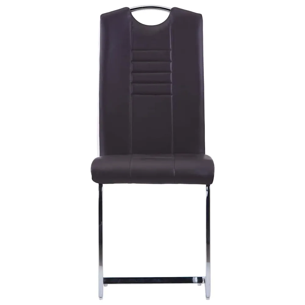 Buffet Pensile Sedie da Pranzo Sbalzo 6 pz Marroni Similpelle