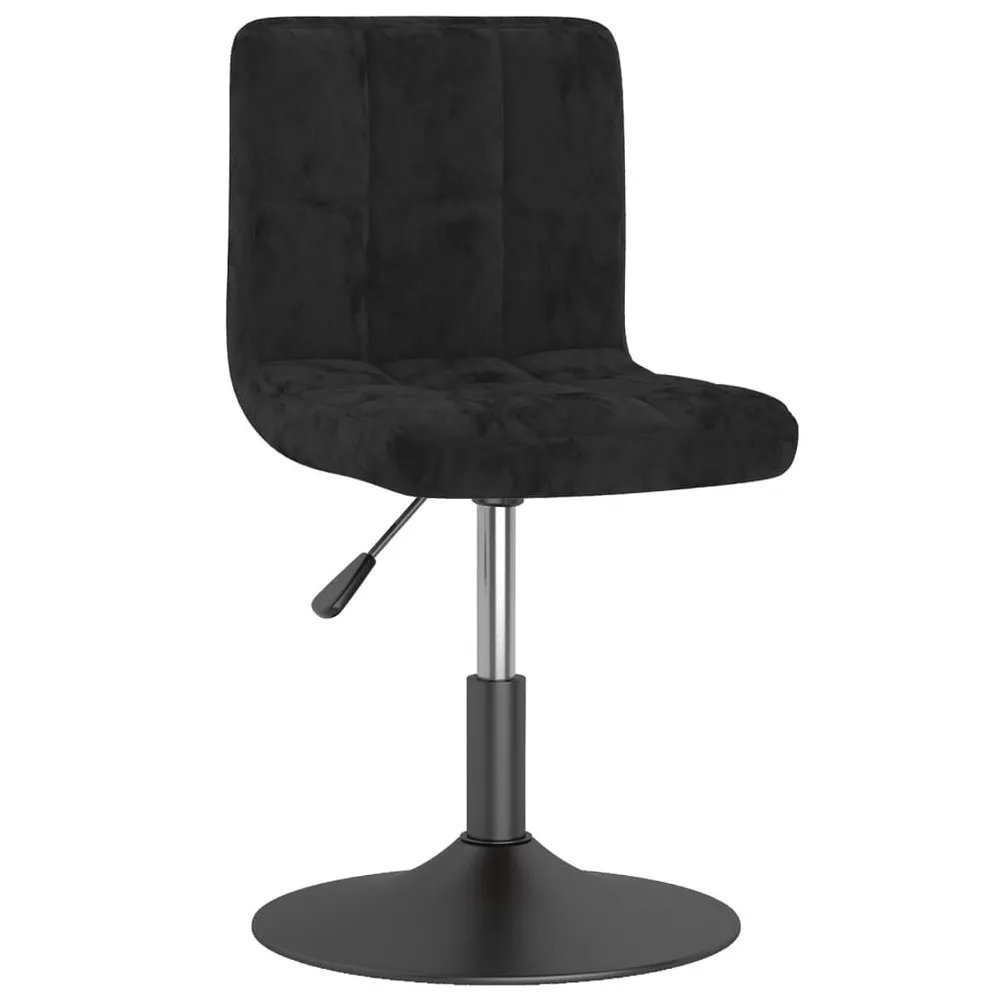 Carrello Portavivande Sedia da Pranzo Girevole Nera Velluto