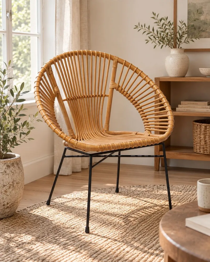 Certificato PEFC/FSC Sedia rattan naturale SARITA