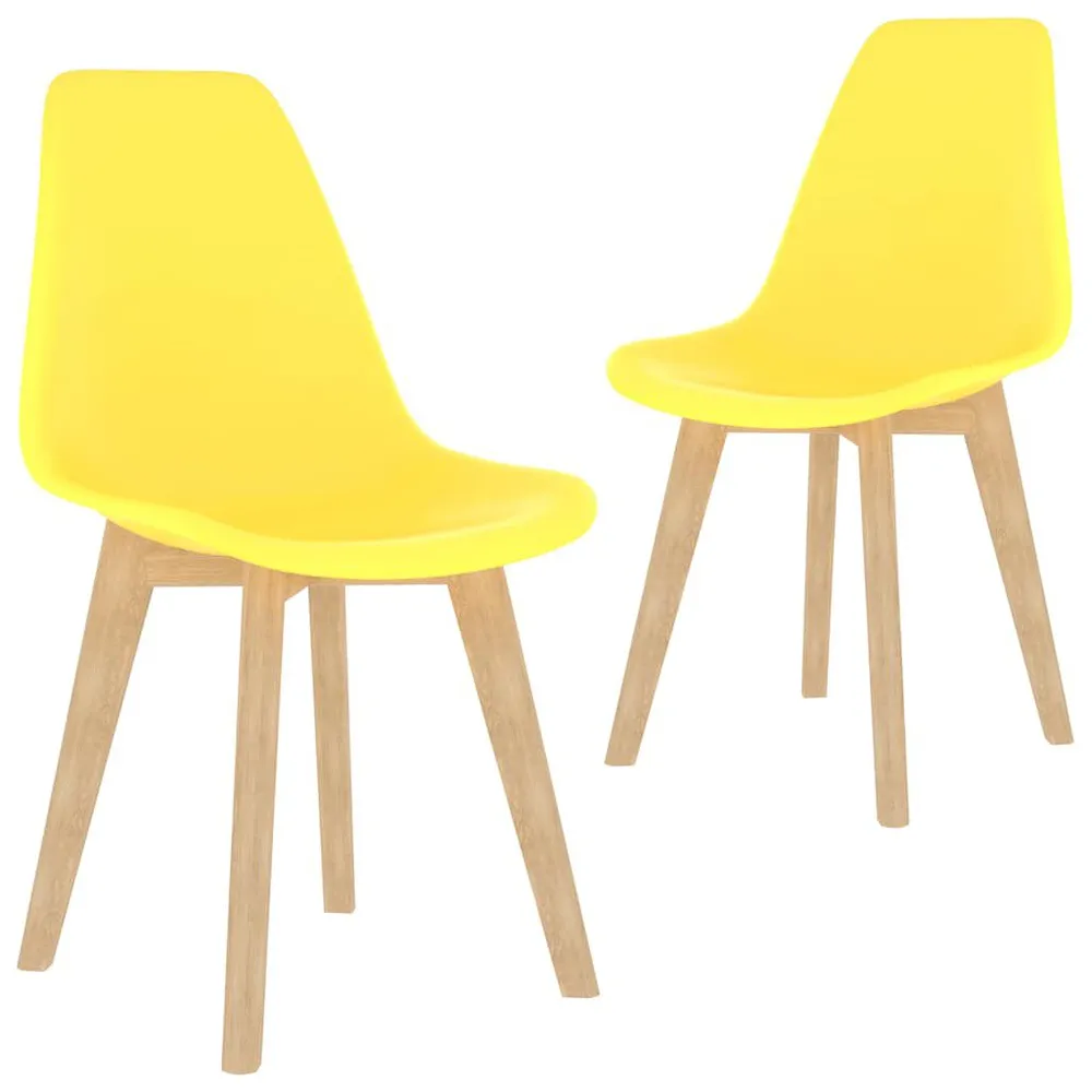 Certificato PEFC/FSC Sedie da Pranzo 2 pz Gialle Plastica