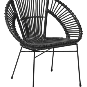 Credenza Vetrina Sedia rattan nero SARITA