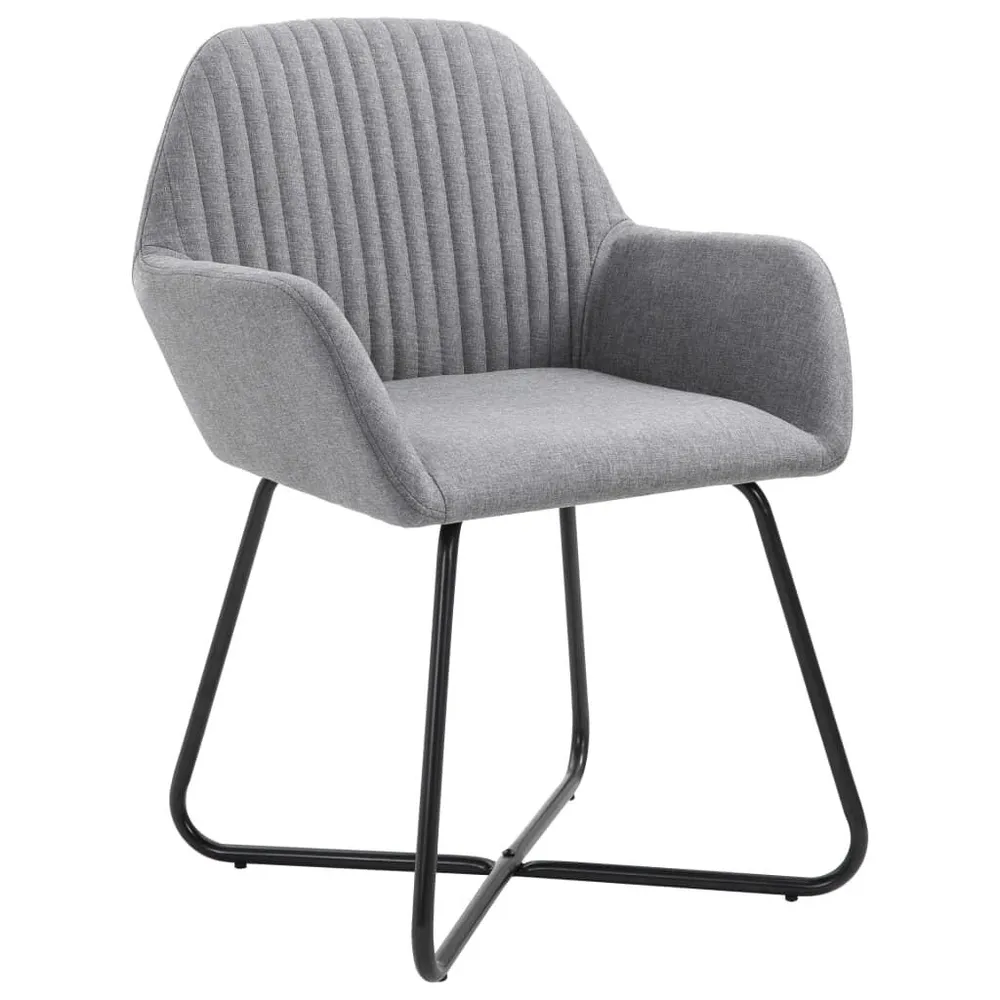 Credenza Vetrina Sedie da Pranzo 2 pz Grigio Evidente Tessuto