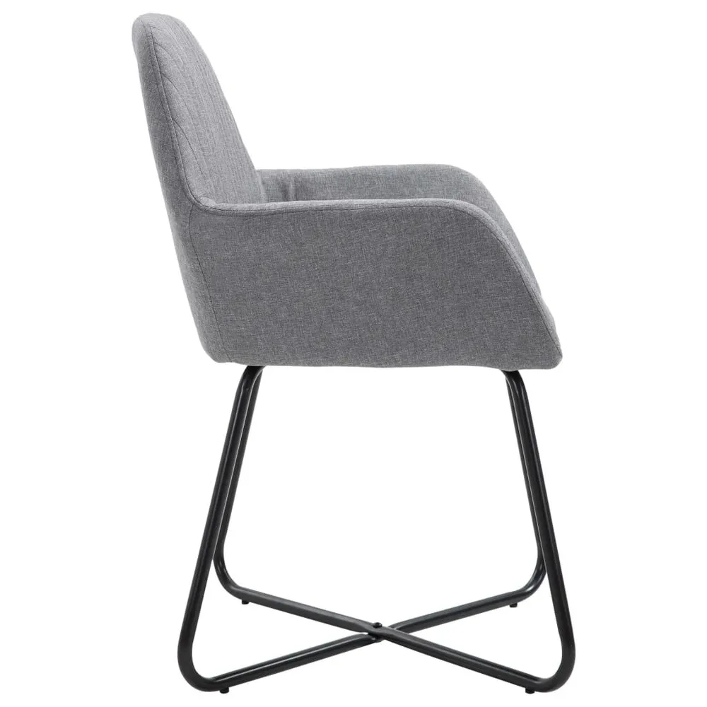Credenza Vetrina Sedie da Pranzo 2 pz Grigio Evidente Tessuto