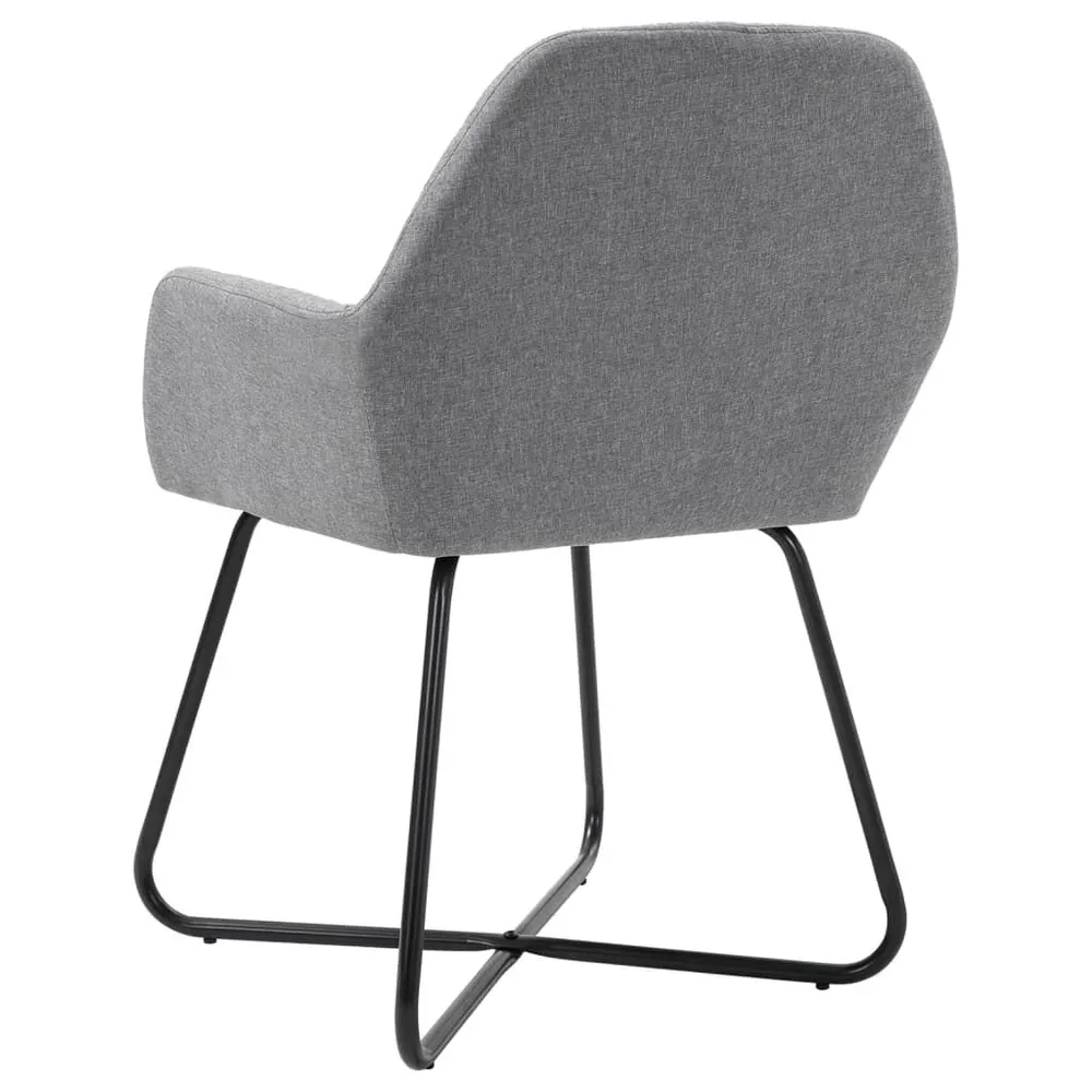 Credenza Vetrina Sedie da Pranzo 2 pz Grigio Evidente Tessuto