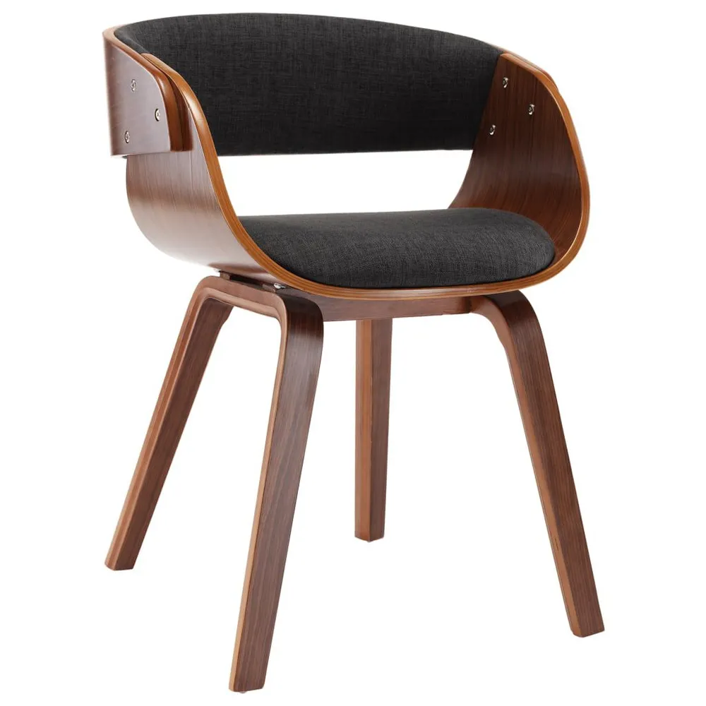 Design Moderno e Funzionale Sedia da Pranzo Grigia Legno Curvato e Tessuto