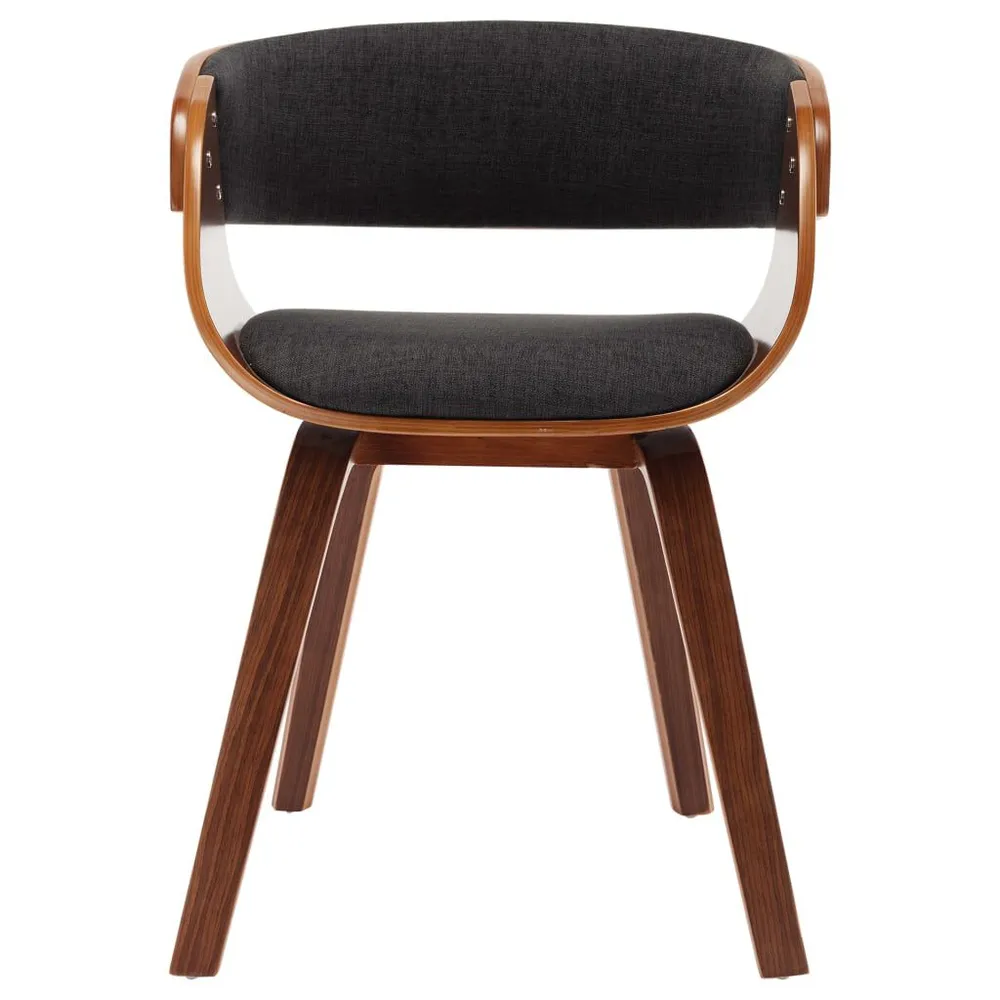 Design Moderno e Funzionale Sedia da Pranzo Grigia Legno Curvato e Tessuto