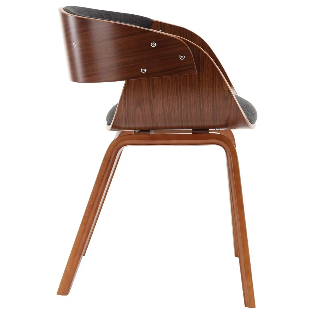 Design Moderno e Funzionale Sedia da Pranzo Grigia Legno Curvato e Tessuto