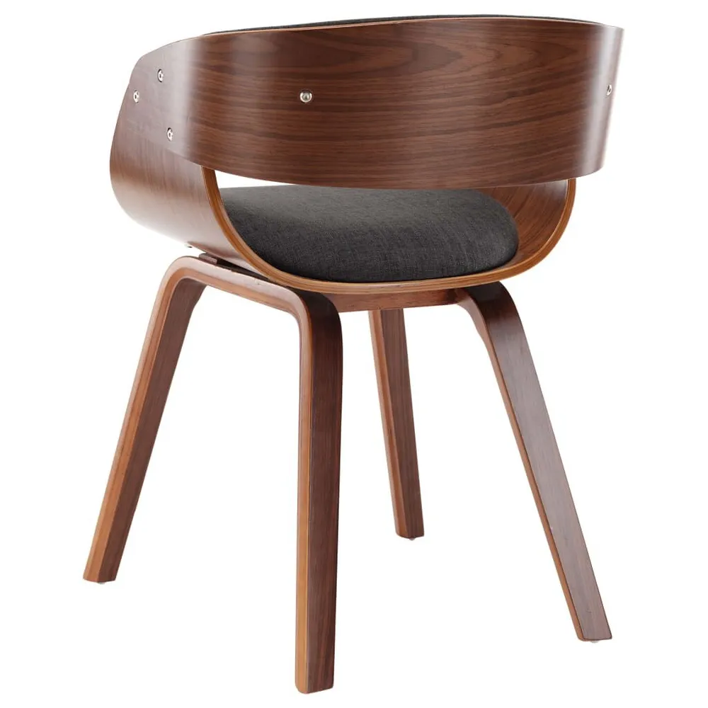 Design Moderno e Funzionale Sedia da Pranzo Grigia Legno Curvato e Tessuto