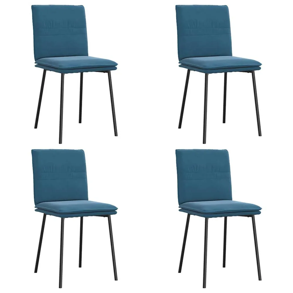 Design Moderno e Funzionale Sedie da Pranzo 4 pz Blu Velluto