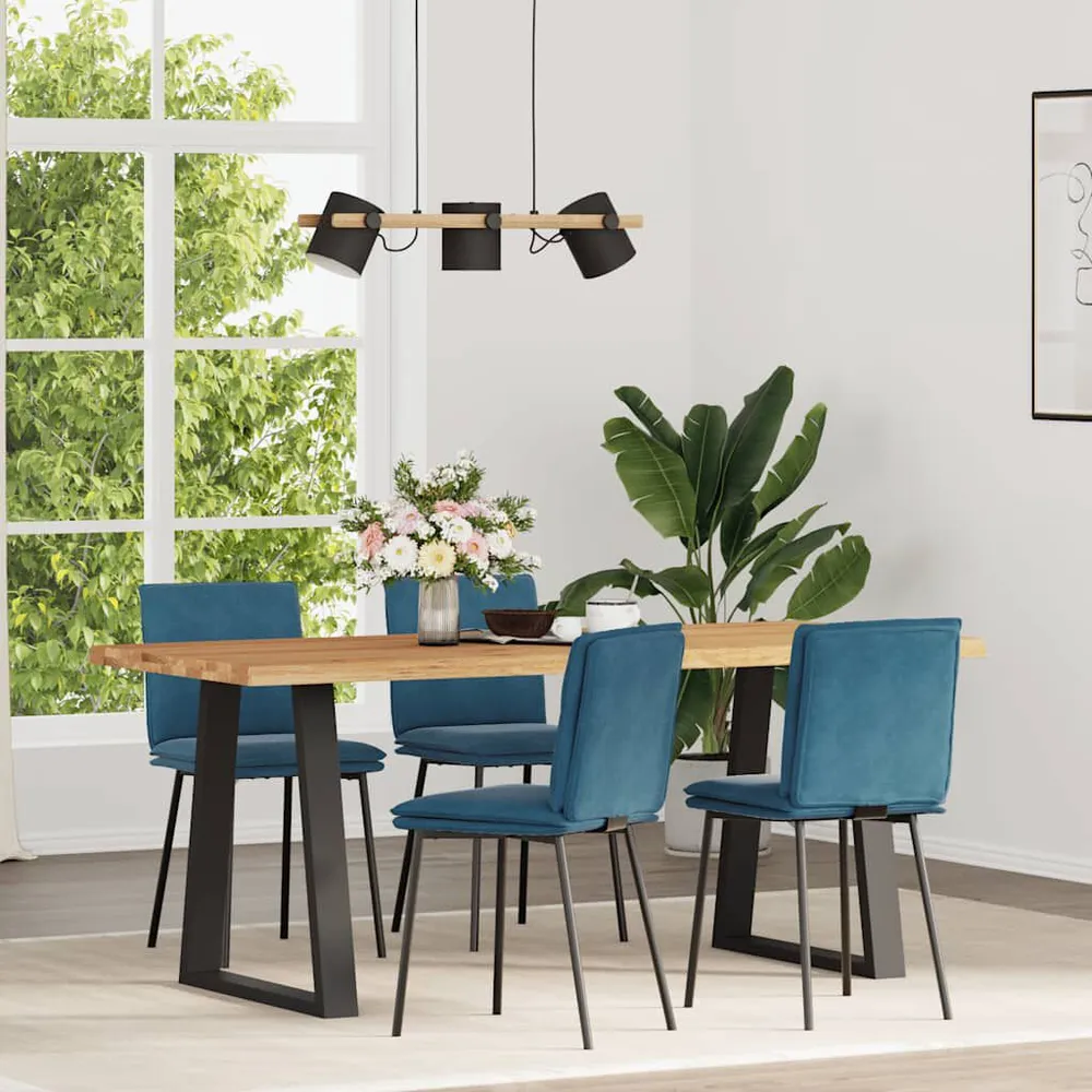 Design Moderno e Funzionale Sedie da Pranzo 4 pz Blu Velluto