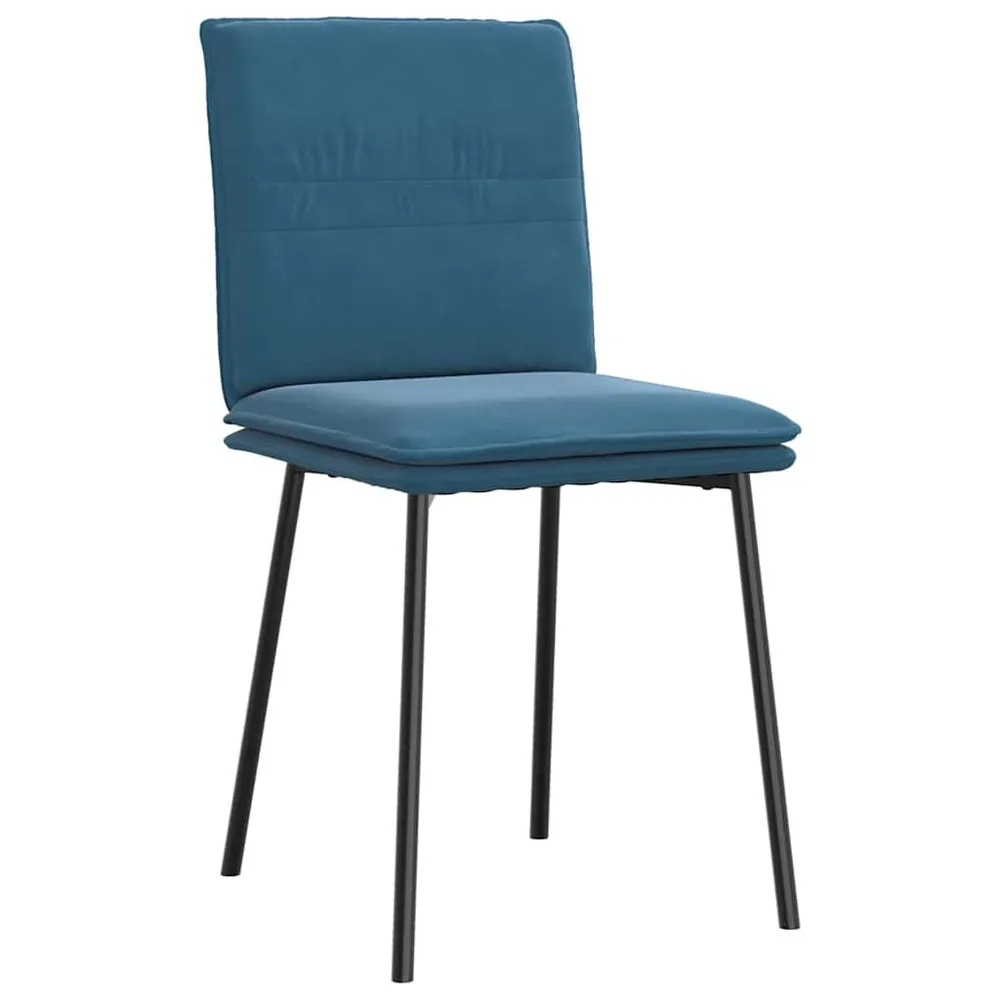Design Moderno e Funzionale Sedie da Pranzo 4 pz Blu Velluto